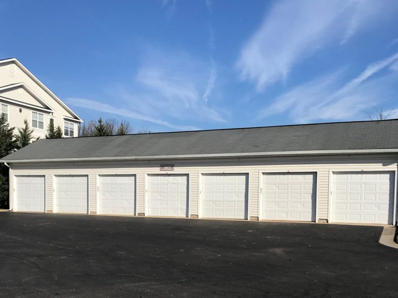 This image shows the detached garages in TGM Odenton Apartments that are ideal community amenities featuring a secured car place to park for residents.